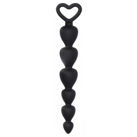 Черная анальная елочка Silicone Anal Beads - 17,5 см.