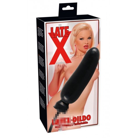 Чёрный надувной фаллоимитатор из латекса Inflatable Latex Dildo - 20 см.