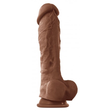 Кофейный фаллоимитатор на присоске 8 Dildo - 24,5 см.