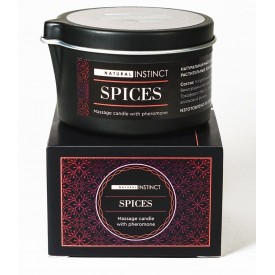 Массажная свеча с феромонами Natural Instinct SPICES - 70 мл.