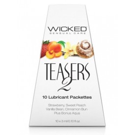 Набор из 10 вкусовых лубрикантов Wicked Teasers 2