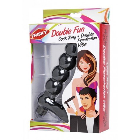 Насадка для двойного проникновения Double Fun Cock Ring with Double Penetration Vibe